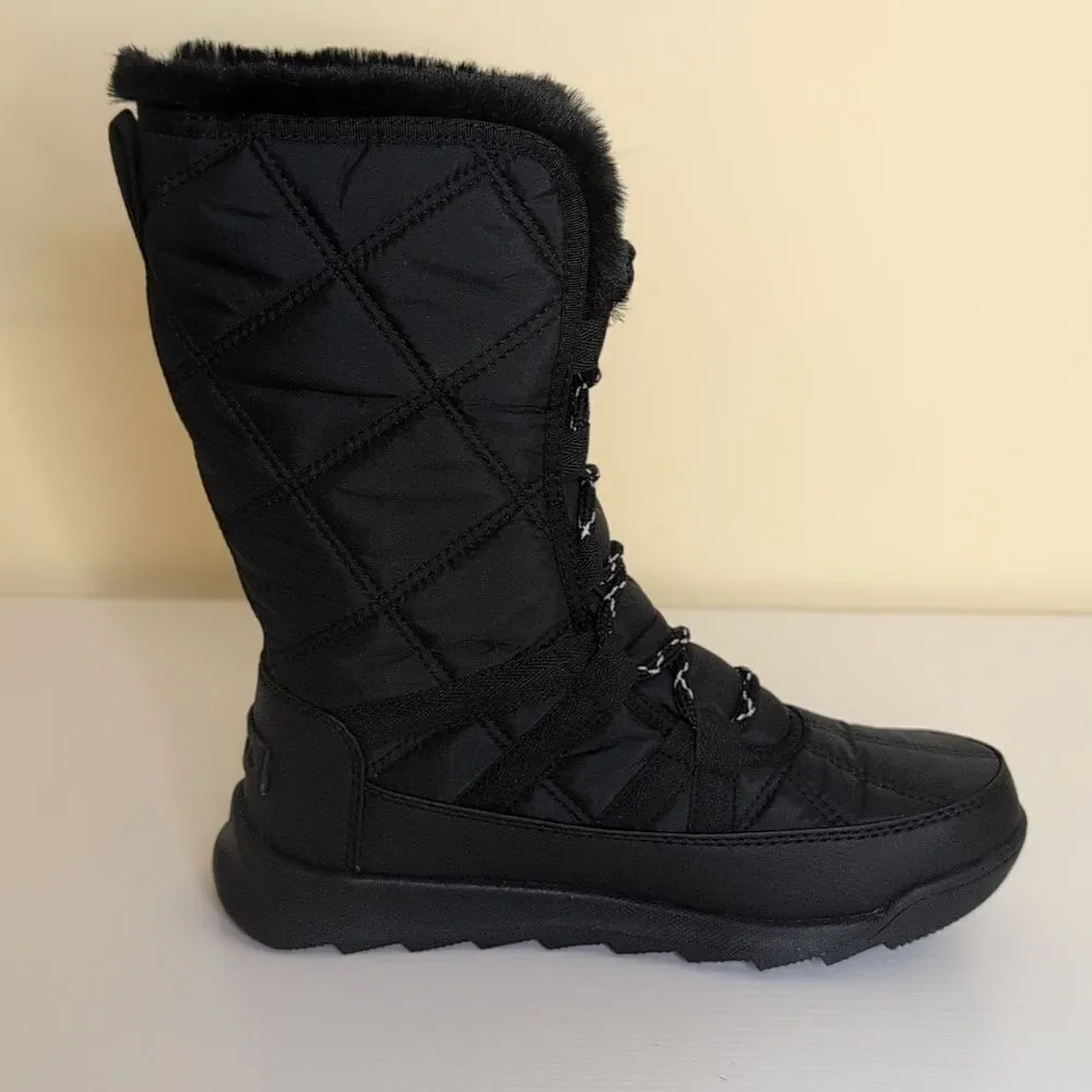 Sorel 5.5 Whitney II Tall Lace Black Waterproof Winter Boots, NEW